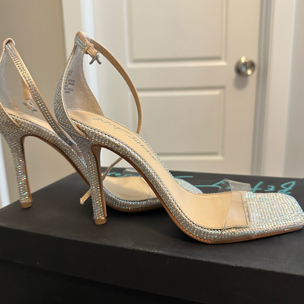 Betsey Johnson Sparkling Silver Heels